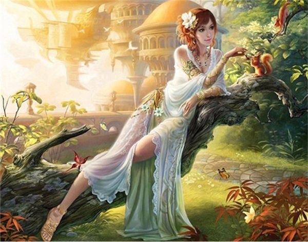 

diamond embroidery cartoon forest princess diy diamond painting cross stitch kit resin full round diamond mosaic home decoration yx4319