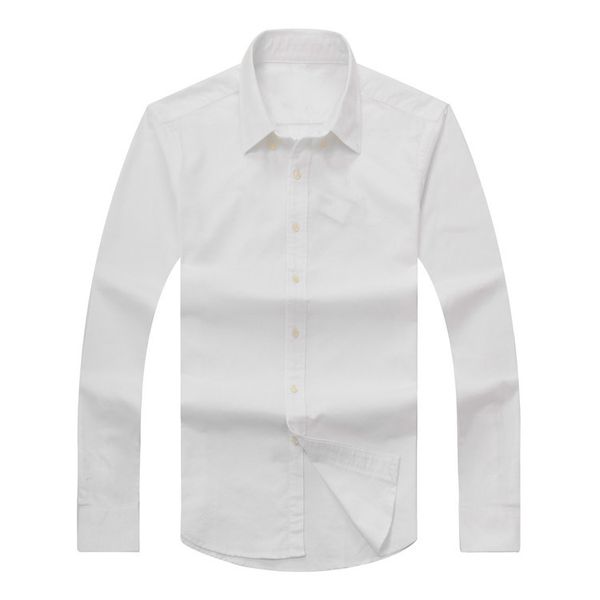

2018 autumn winter men's long-sleeved casual solid shirt men's usa american brand polos shirts fashion oxford social shirt brand c, White;black