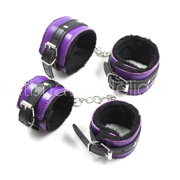 

game purple 8pcs/lot color pu leather bondage game sexuelstoys clamps set,nipple mix rope cuffs collar restraints w hbis, Red;black