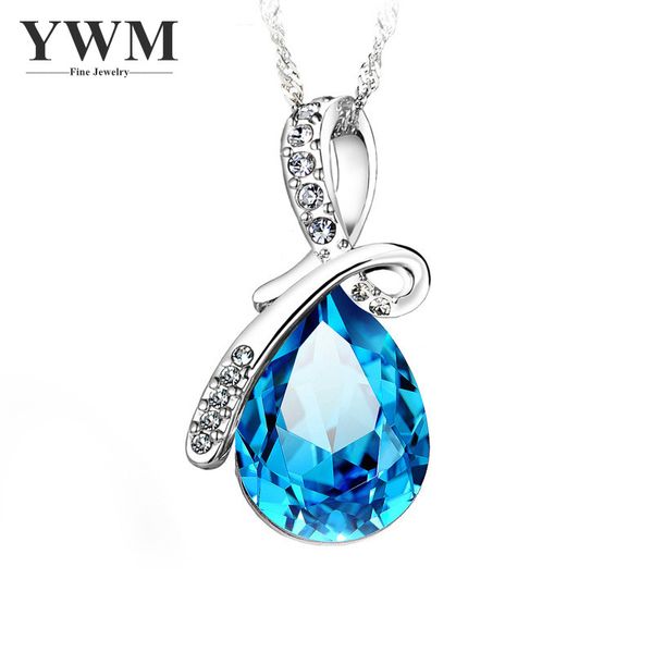 

ywm 925 sterling silver angel tear pendant necklace fashion korean pendant jewelry beautiful clavicle chain for women girls