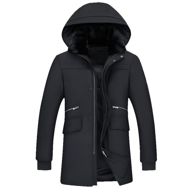 

winter thicken down jacket, men's medium style, korean version, slim fit and fashionable coat for youth, sales promotion, Black