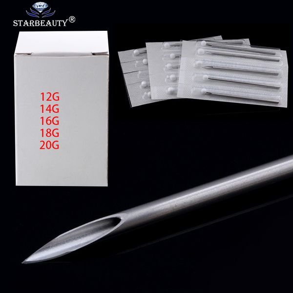 

10pcs 12g/14g/16g/18g/20 disposable sterile body piercing needles medical tattoo piercing needles for navel nipple ear nose lip, Slivery;golden