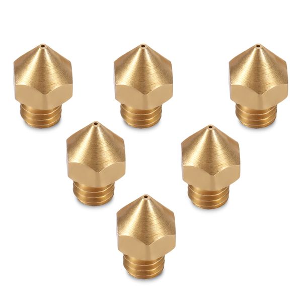 

anet 6pcs 3d printer part extruder brass nozzle head 0.4mm / 0.3mm / 0.2mm printer accessories