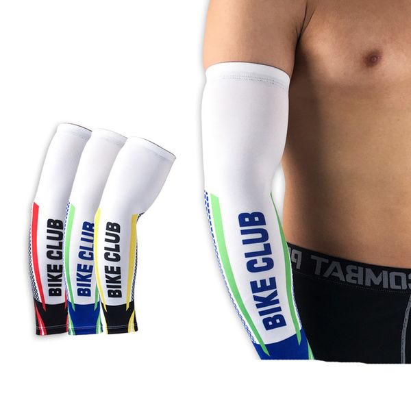 

1 pair sport arm sleeve cooling uv cover sun protective stretch armband cool men cycling running bicycle protection cuff, Black
