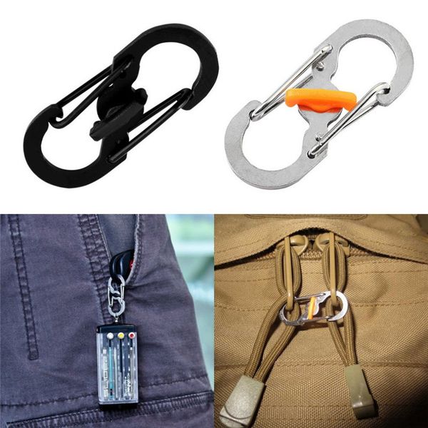 

8 Word Buckle Locking Carabiner Keychain Outdoor Camping Hiking Theft mountaineering trinket Carabiner for keys Safety survival