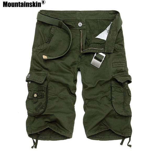 

mountainskin summer men's camo cargo shorts cotton camouflage male jogger board shorts men brand clothing sa495, White;black
