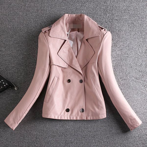 

2018 women leather jacket short coat women slim spring and autumn new motorcycle leather jacket female clothing lady outerwear, Black