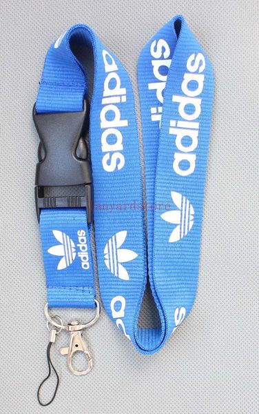 

2018 new lot 10pcs clothing logo blue Lanyard ID Badge Key Holder chain iPod Camera Neck Strap Detachable free shipping