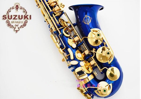 

japan suzuki brand new saxophone e flat alto blue saxophone with case professional musical instruments free