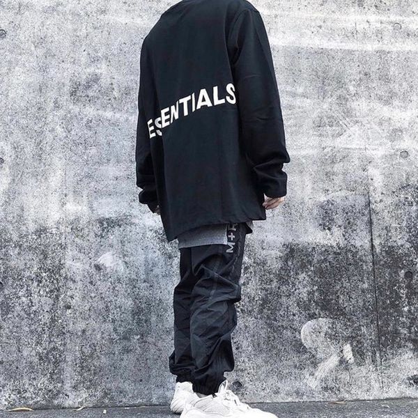 

Туман Essentials с длинным рукавом тонкий свитер высокая Уличная мода свободные повсе