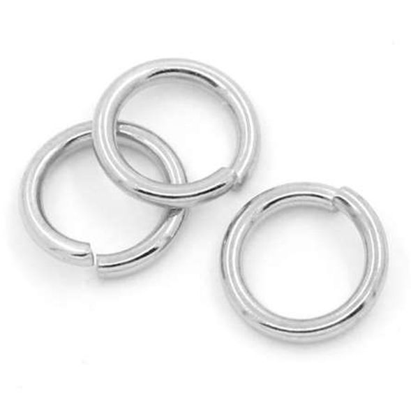 

new 100pcs stainless steel jump rings & split rings findings for diy necklace & bracelets silver tone 8mm(3/8")dia.