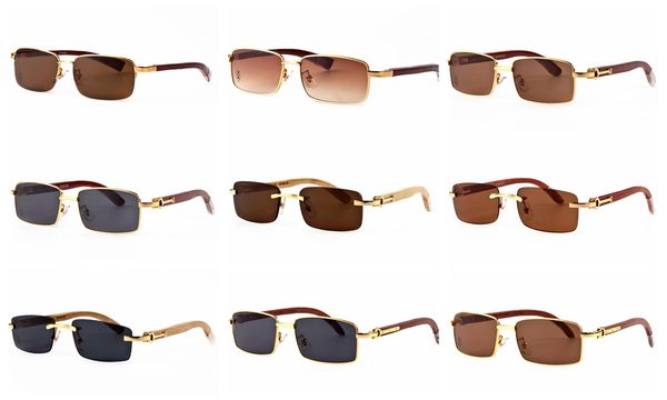 

2018 new polarized ungla e men women retro emi rimle gold metal frame wooden leg de ign un gla e eyegla e oculo