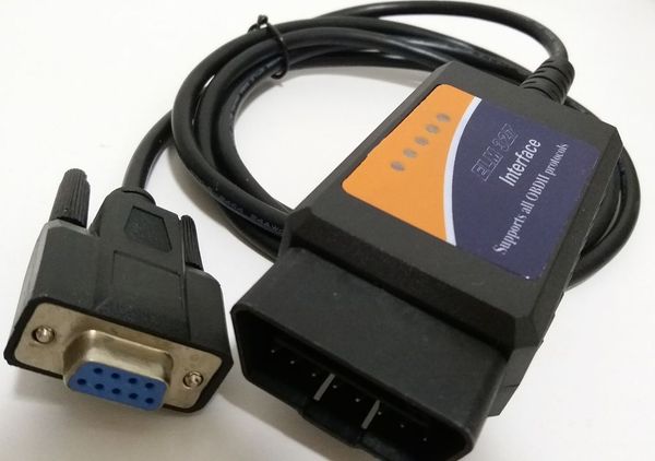 

5pcs elm327 com port rs232 plastic obdii scanner automotive diagnostic tools elm327 rs 232 obd2 scanner tool