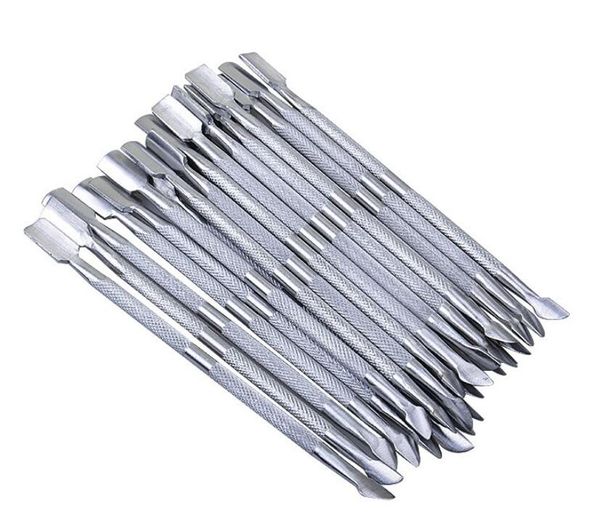 

2 in 1 nail art tools stainless steel essential cuticle 2 way spoon pusher manicure cuticle pushers 500pcs