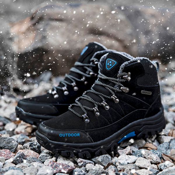 

men shoes winter sneakers 2018 men boots with fur warm snow boots ankle shoes desert combat black big sizes 39-46