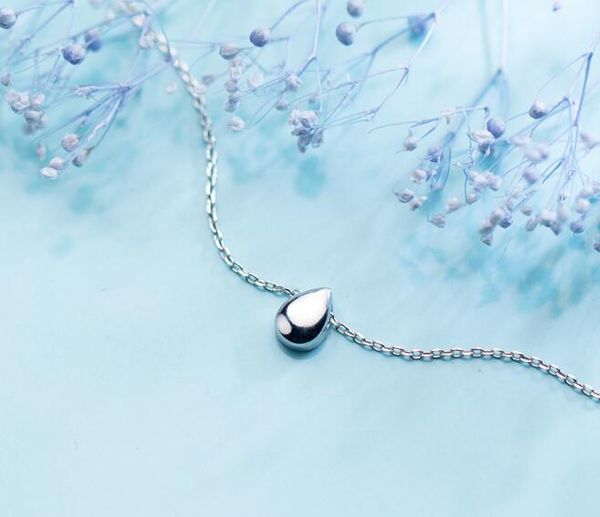 

подлинный 100% реальный. стерлингового серебра 925 изысканные ювелирные изделия полированные водослива слезы кулон ожерелье gtlx1738, Silver