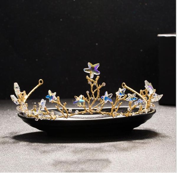 

аксессуары диаманта кроны звезды барокко, свадебный головной убор короны свадебный, Slivery;golden