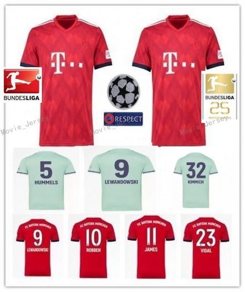 

2018 2019 Bayern Munich JAMES VIDAL RIBERY GOTZE SANCHES LAHM home away jerseys 18 19 LEWANDOWSKI MULLER ROBBEN BOATENG ALABA sports shirt