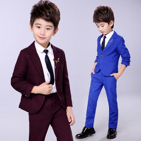 

fashion autumn/winter korean style boys costume for wedding soft jacket blazer shirt and trousers, White