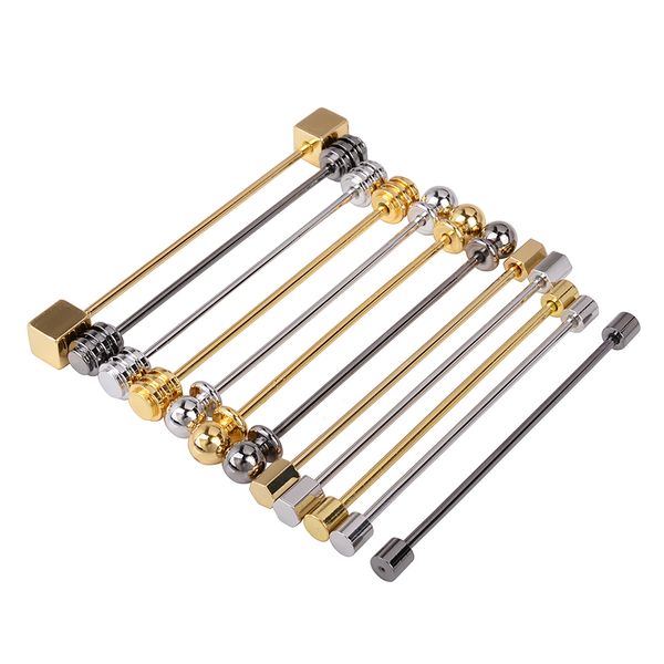 

obn copper metal shirt collar bar pin needle shaped collar pin classic tie clasp casual business mens jewelry, Gray