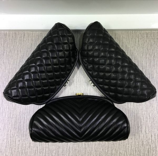 

AAAAA quality elegant evening party bags women brand design classic clutches all match sweet genuine leather 27cm handbag Cosmetic bags tote