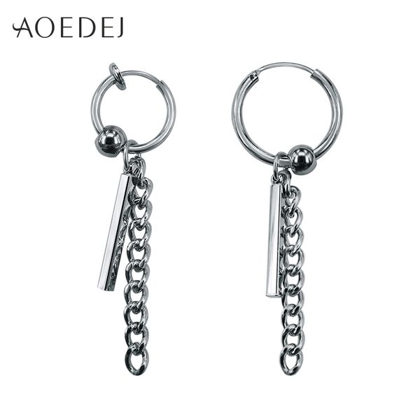 

aoedej circle earrings for men tassels small hoop earrings gd jewellery punk women's biker non pierced earring, Golden;silver