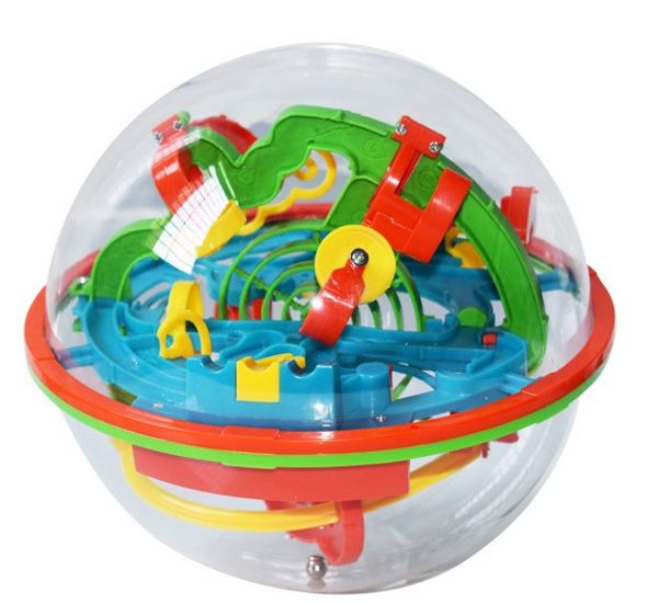 

100 barriers funny 3d puzzle maze ball labyrinth magical intellect ball space intellect orbit track game stages kids toy gift dhl 024