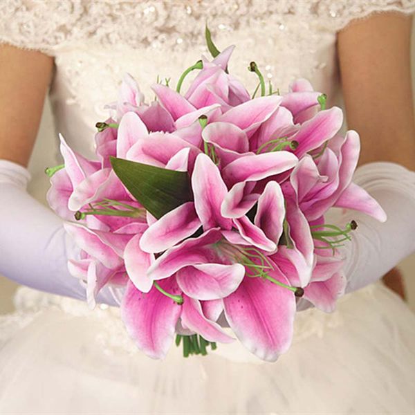 

17cm/calla lily flower head,11 flowers heads+3leaves/bouquet,real touch calla lilies artificial wedding bouquets,home decoraton