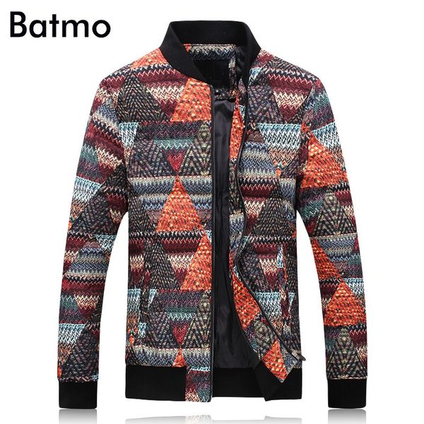 

batmo 2018 new arrival winter 90% white duck down print jackets men,men's winter warm coat,plus-size m-5xl y1101, Black