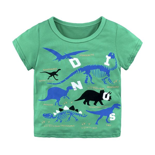 Baby menino tops para desenho animado de manga curta criança bebês garotos de algodão tops roupas de dinossauros de camiseta 1-6 anos