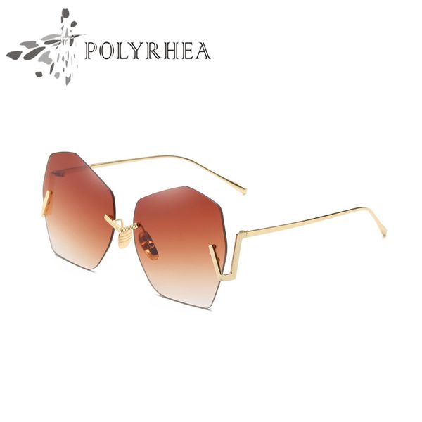 

luxury sunglasses for women fashion designer goggle uv400 protection frameless come with case box, White;black