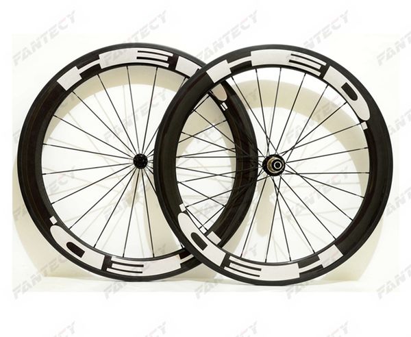 

700c 60mm depth road carbon wheels 25mm width road bike clincher/tubular carbon wheelset u-shape rim 3k glossy finish with customizable logo