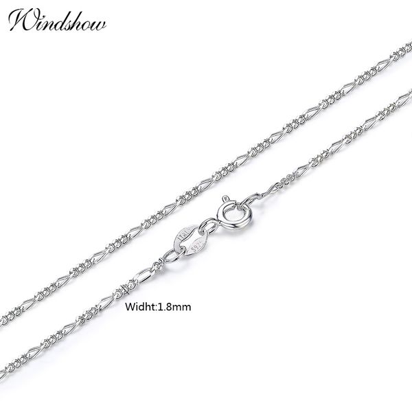 

45-60cm italy made 1.8mm 925 sterling silver figaro chains choker necklace women jewelry kolye collier collares ketting collane