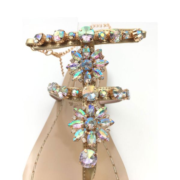 Moda di lusso strass cristallo estate scarpe da spiaggia sandali da donna designer infradito per pantofole scarpe da sposa Bride288S
