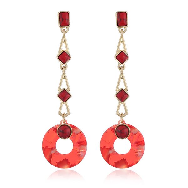 

приток людей стрелять новый красный ацетат пластины серьги круглый кулон длинные женские сосны мотаться иу небольшие ювелирные изделия оптом, Silver