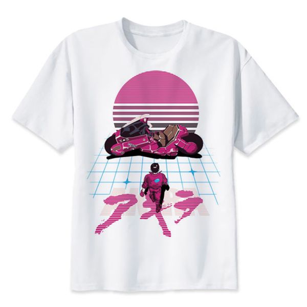 

wholesale-akira synthwave t shirt anime t-shirt summer fashion tshirt casual white print for male comfortable men tees mr2300, White;black