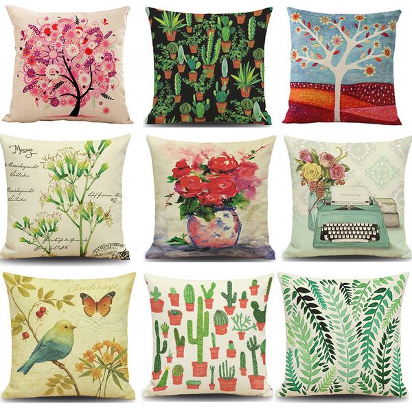 

flowers printed decorative pillow cover 87 patterns wave sofa couch cushion covers flax fashion throw covers