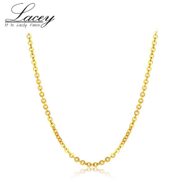 

real 18k gold chain necklace 18 inches white yellow au750 thin necklace for women, Silver