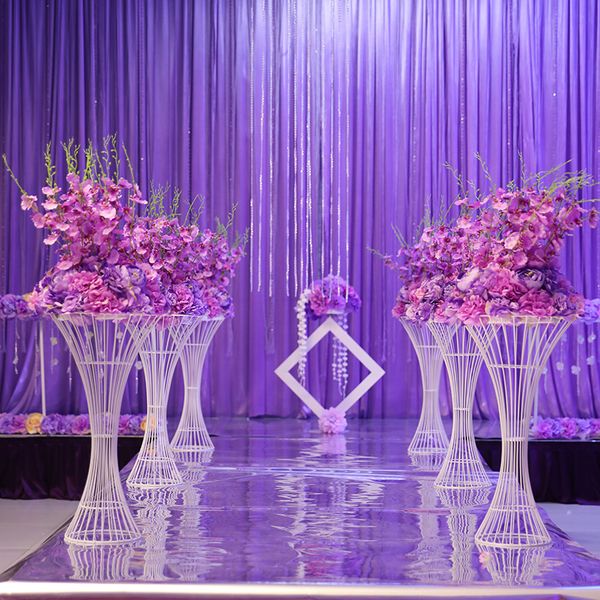 Tall Floor Stand Wedding White Or Gold Iron Centerpiece Vase