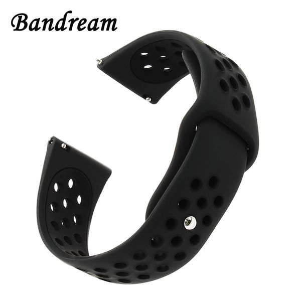 

double color silicone rubber watchband 20mm 22mm for garmin vivoactive 3 vivomove chronos watch band quick release strap, Black;brown
