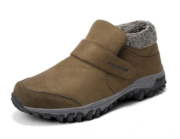 

2018 winter snow boots short ankle boots men plush shoes warm shoes cold proof skidproof footwear, Black