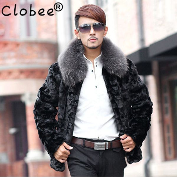 

vintage casual big fur collar men's thick fur coat formal chaquetas mujer faux coat plus size 5xl mink overcoat v546, Black;brown