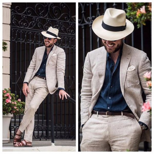 

summer linen men suits 2018 wedding suits handsome groomsmen groom tuxedos slim fit men blazers prom wear 2 pieces (jacket+pants, Black;gray