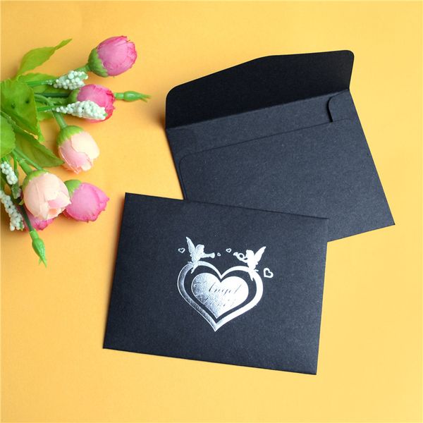

10pc/lot korean diy greeting card vintage personalized black gilded envelopes decoration love small envelope festival gifts