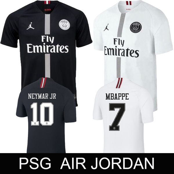 

P g black white maillot 3rd t hirt thailand occer jer ey maillot de foot mbappe cavani jer ey 18 19 football kit occer hirt
