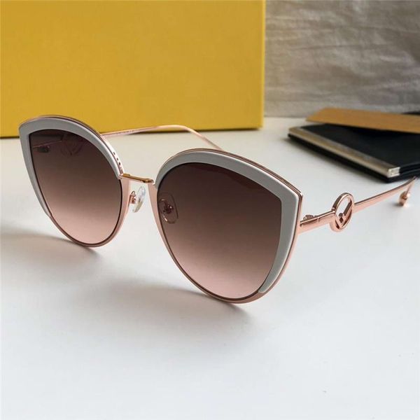 

0290 / s розовый / коричневый розовый затененных вспышки линзы солнцезащитные очки cateye occhiali да подошва женщины вс очки новый с коробк, White;black