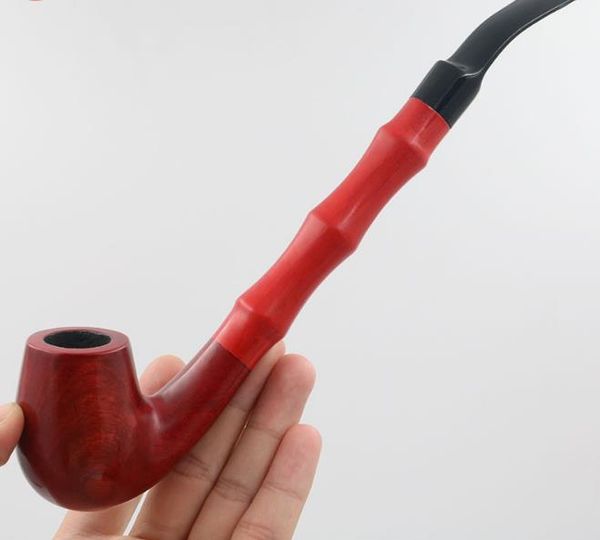 Portasigarette con filtro a tubo lungo in bambù delicato in legno di sandalo rosso vecchia superficie portatile