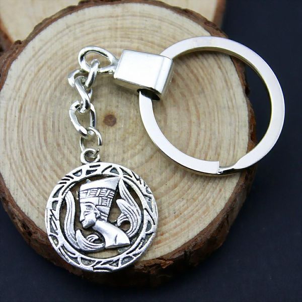 

6 pieces key chain women key rings for car keychains with charms egypt pharaoh 22mm ysk-b11570, Slivery;golden