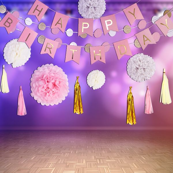 Birthday Party Set Paper Flower Ball Paper String Paper Tassel