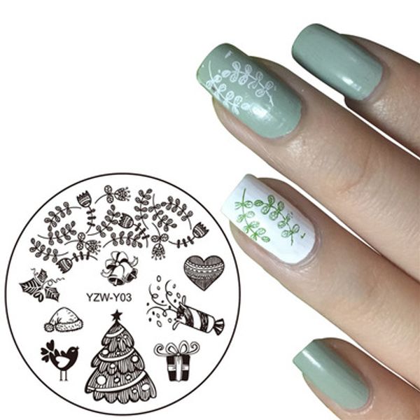 

1pcs 5.5cm round nail art stamp stamping plates template set cute animal flower rose lace image manicure plate mz0112, White